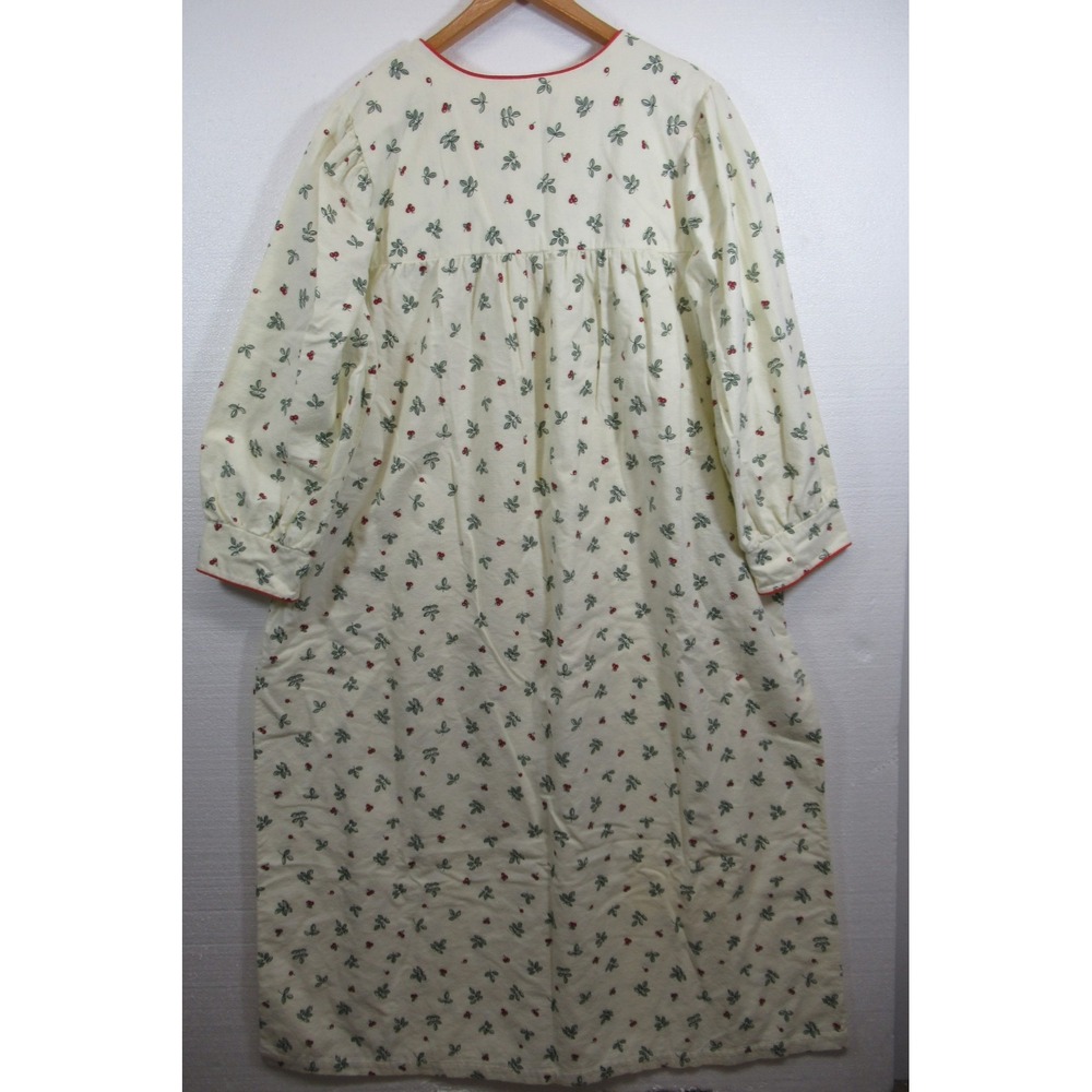 Vintage Carole Flannel Nightgown Plus Size 2X Berry Print Grandma - Picture 6 of 7